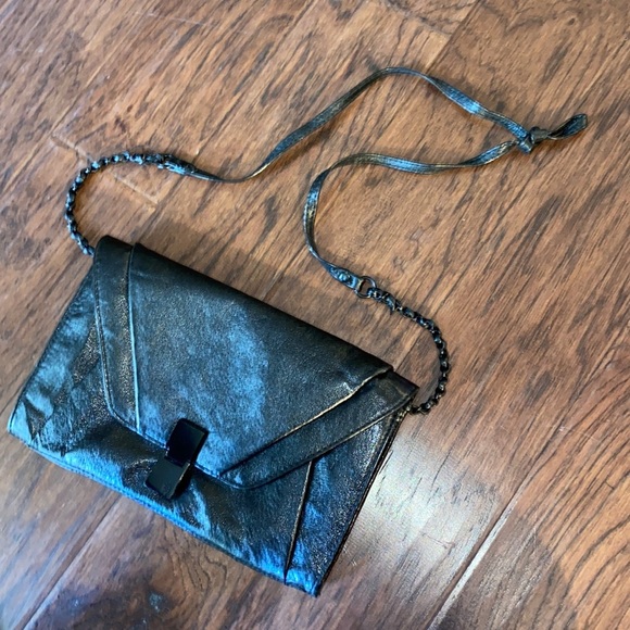 Elliott Lucca black clutch purse shoulder bag interior zipper pocket 11”x7”​ - Picture 12 of 14